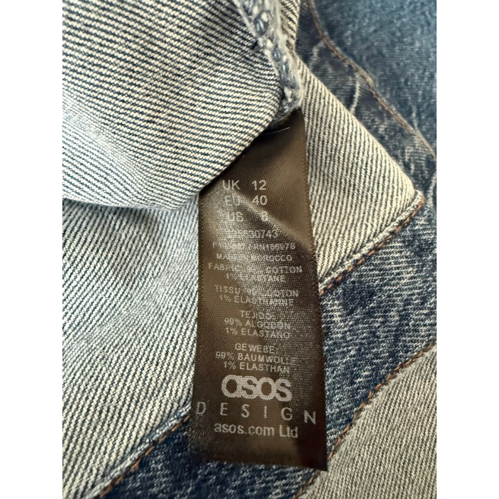 Women's ASOS DESIGN Blue Denim Short Sleeve Mini Dress Size 8 - Picture 4 of 6